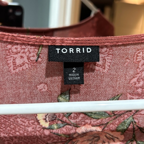 Torrid pink/orange peasant blouse - Picture 2 of 3